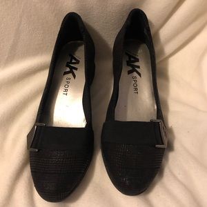 Anne Klein Sport Black Plaid Wedge